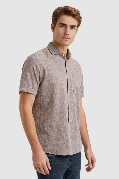 Vanguard short sleeve shirt linen cotton bl